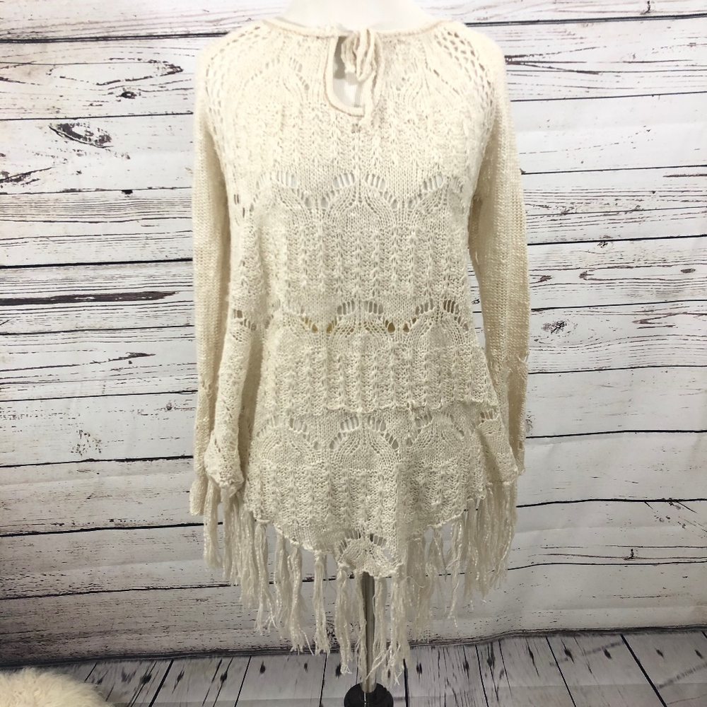 NOT FOR SALE Boho Lightweight Fringed Sweater